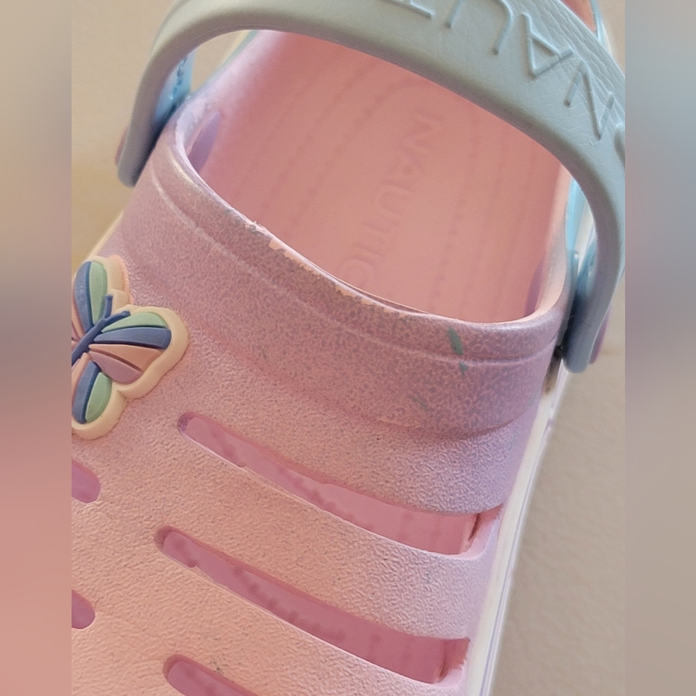 Nautica Kids Pastel Clog with Butterfly Accent. Little Girls 12 - Picture 12 of 14